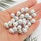 100 Pieces 8mm White Imitation Pearl Charms Pendants Faux Pearl Beads Charms with Rhinestone for Dangle Earrings Necklace Jewelry Making